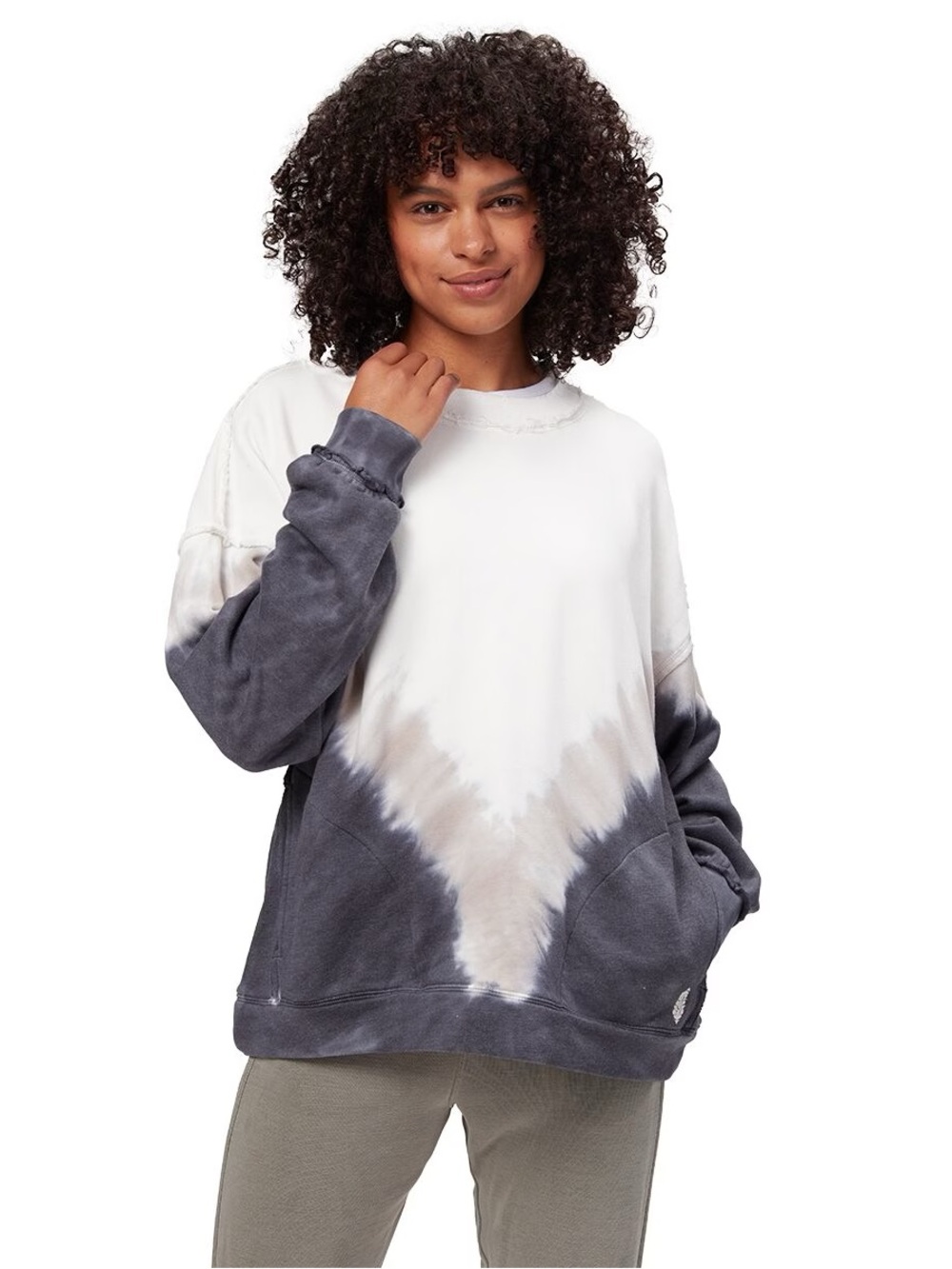 {L} Free People Movement Large Ombre Tie-Dye Metti Crew